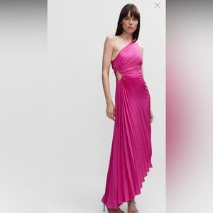 Mango Asymmetrical pleated dress